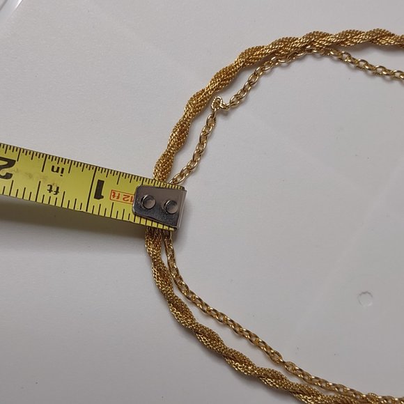 16 Inch 2 Layer Gold Tone Necklace - Picture 12 of 12